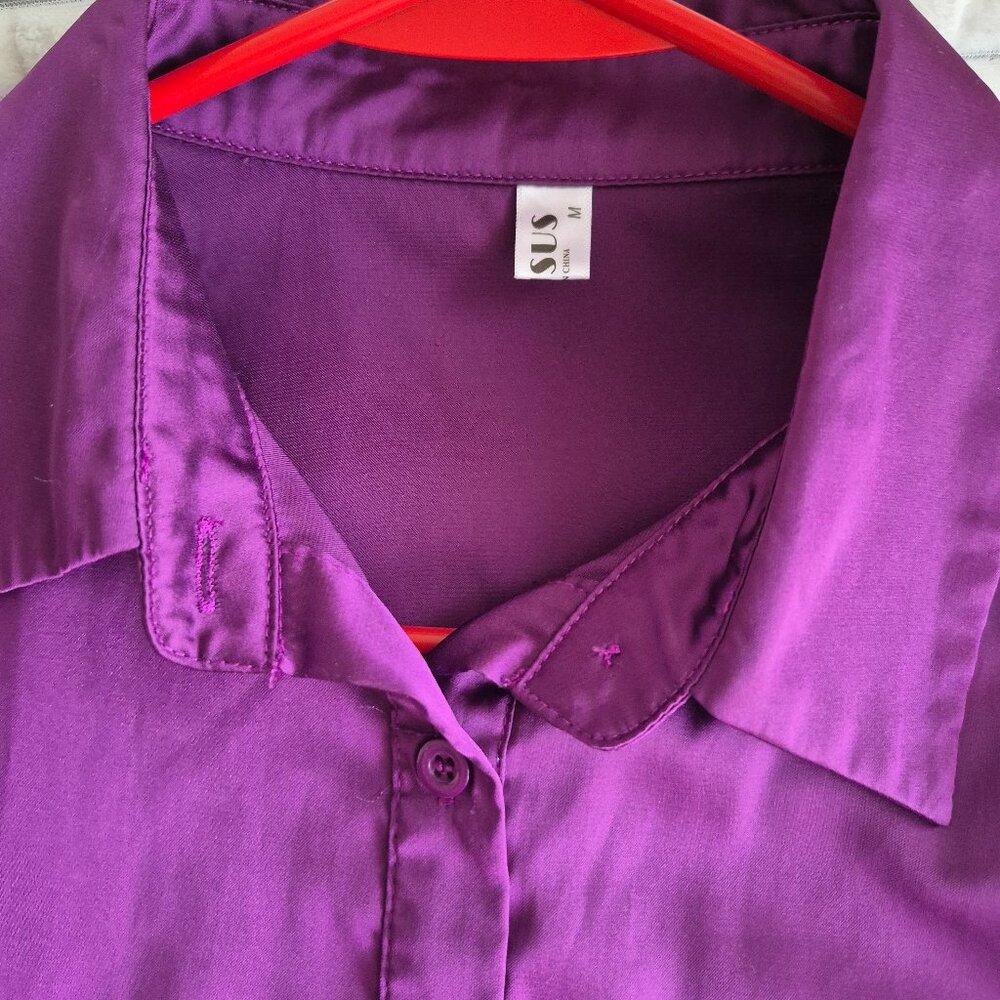 Purple satin shirt